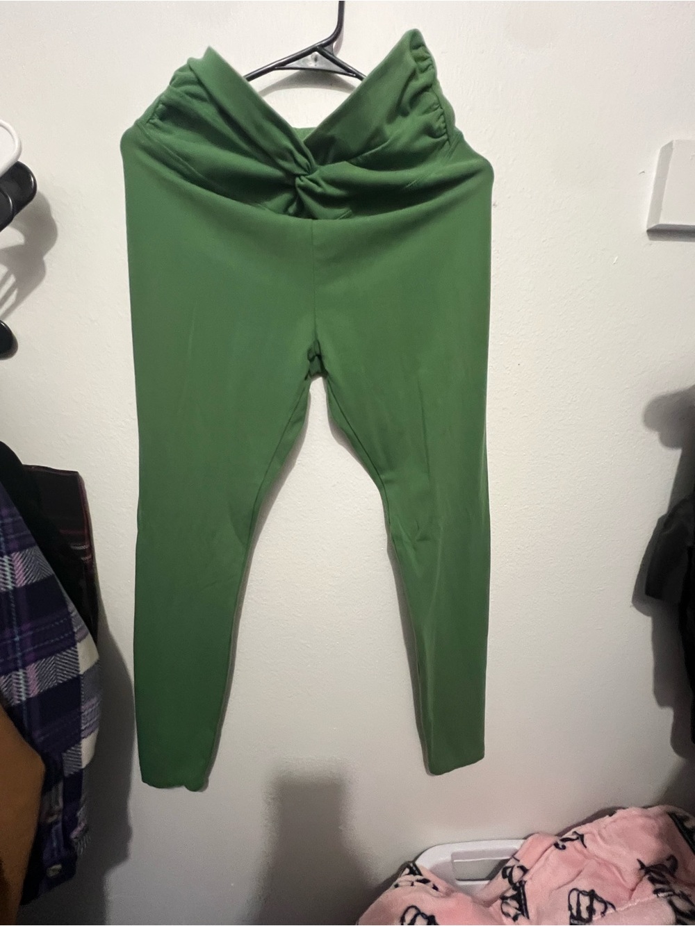 PINK Victoria's Secret Olive Green Twisted-Waist Leggings